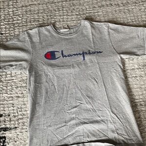 Champion Men’s Gray Tee with Logo